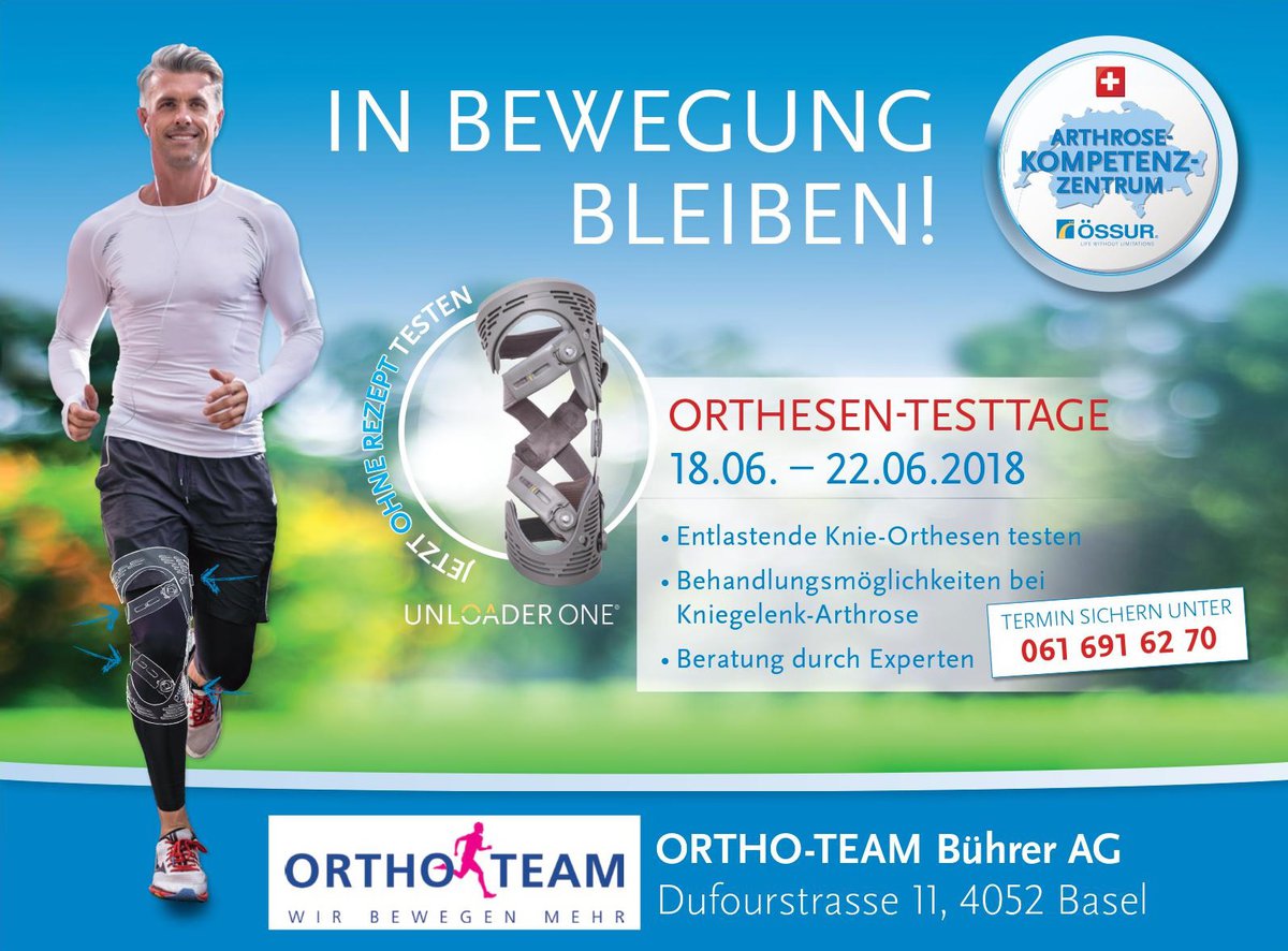 Knie-Orthesen Testtage in Basel