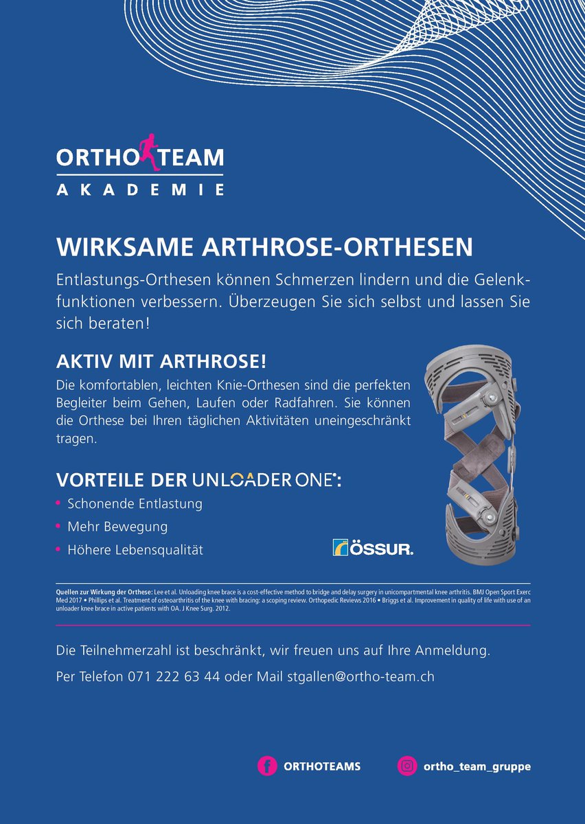 Arthrose Knie-Orthesen Testtage