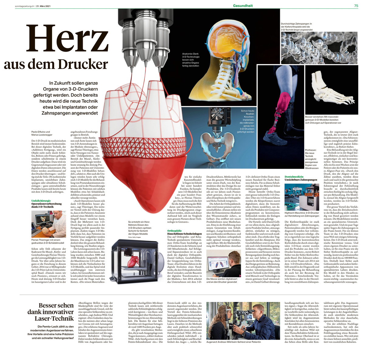 Digitale Orthopädie in der Sonntagszeitung