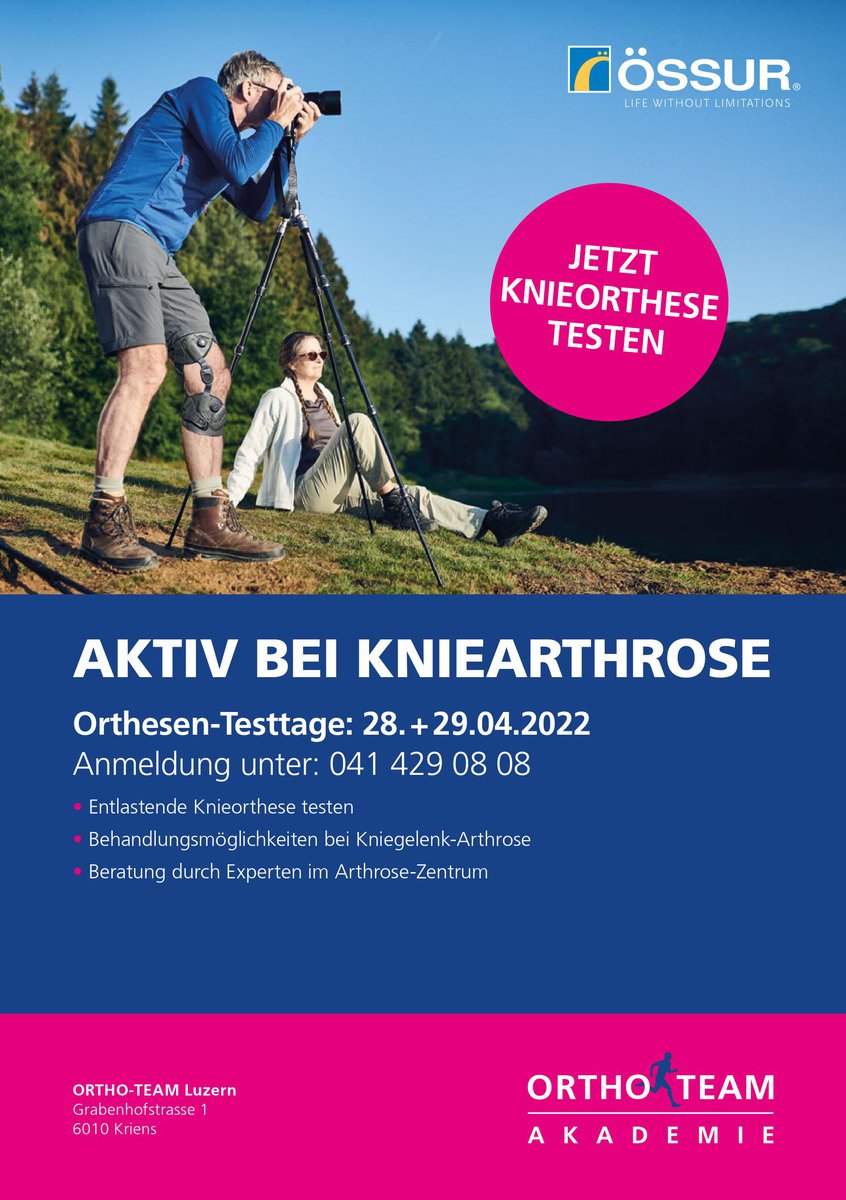 Arthrose Orthesen Testtage